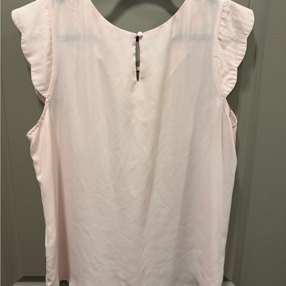 Baby Pink Scalloped Shoulder Blouse - Picture 2 of 2
